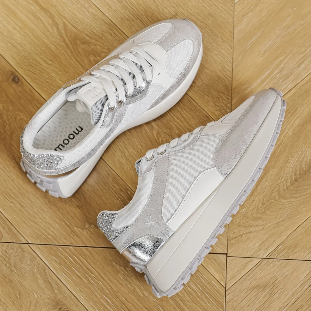 R385- Sneakers crantées (T40-T43) - argente - 43