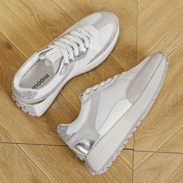 R413- Sneakers crantées (T40-T43) - argente - 43