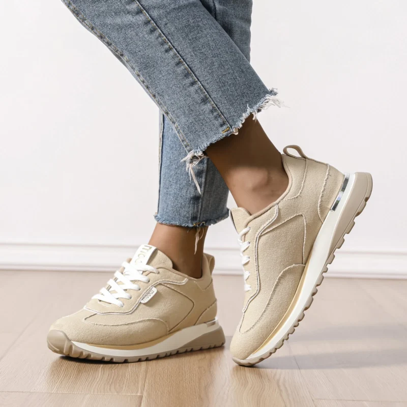 R401- Sneakers crantées Moow ( T36-T41) - beige - 41