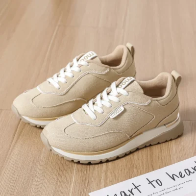 R401- Sneakers crantées Moow ( T36-T41) - beige - 41