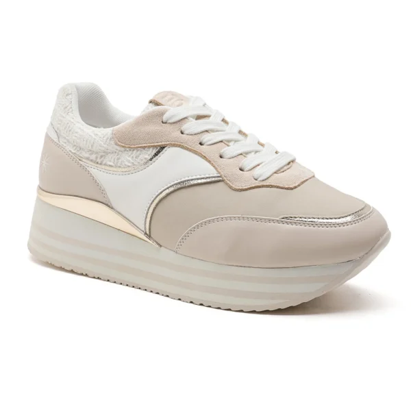R411- Basket Moow "Plateforme" (T36-T41) - beige - 41
