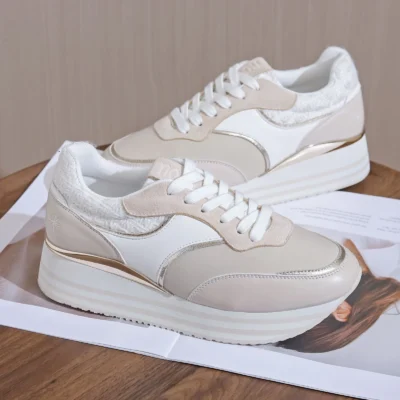 R411- Basket Moow "Plateforme" (T36-T41) - beige - 41