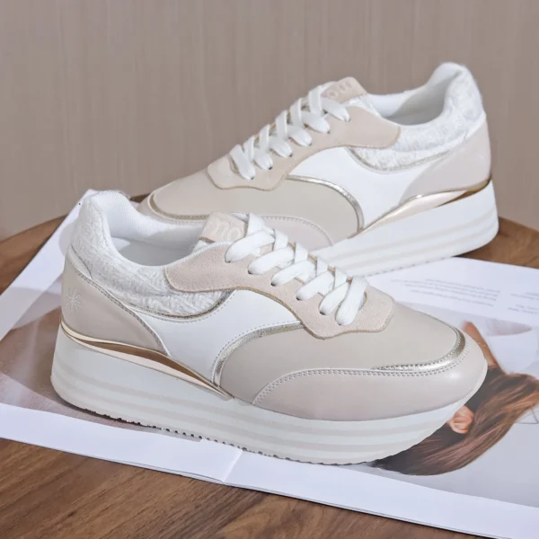 R411- Basket Moow "Plateforme" (T36-T41) - beige - 41