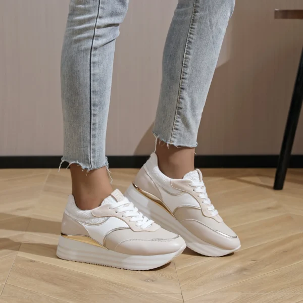 R411- Basket Moow "Plateforme" (T36-T41) - beige - 41