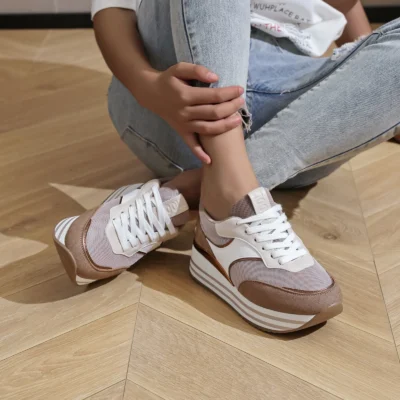 R411- Basket Moow "Plateforme" (T36-T41) - taupe - 41