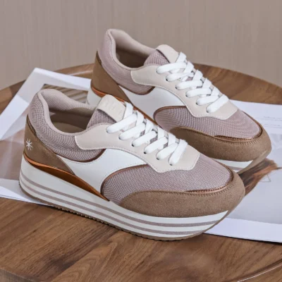 R411- Basket Moow "Plateforme" (T36-T41) - taupe - 41