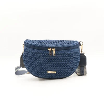 P437- Banane Paille Flora&Co - marine - taille-unique