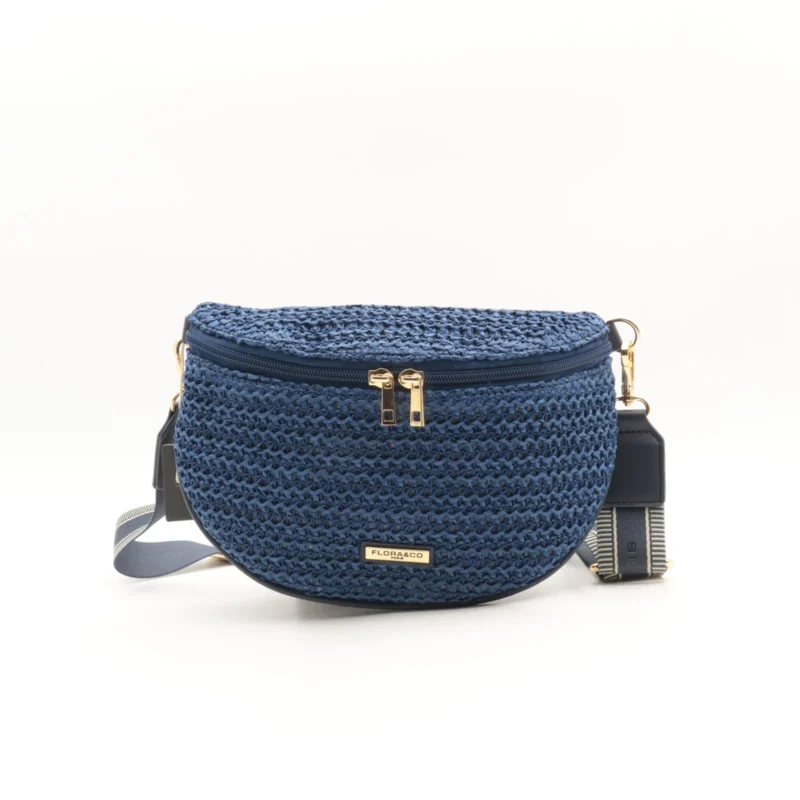 P437- Banane Paille Flora&Co - marine - taille-unique