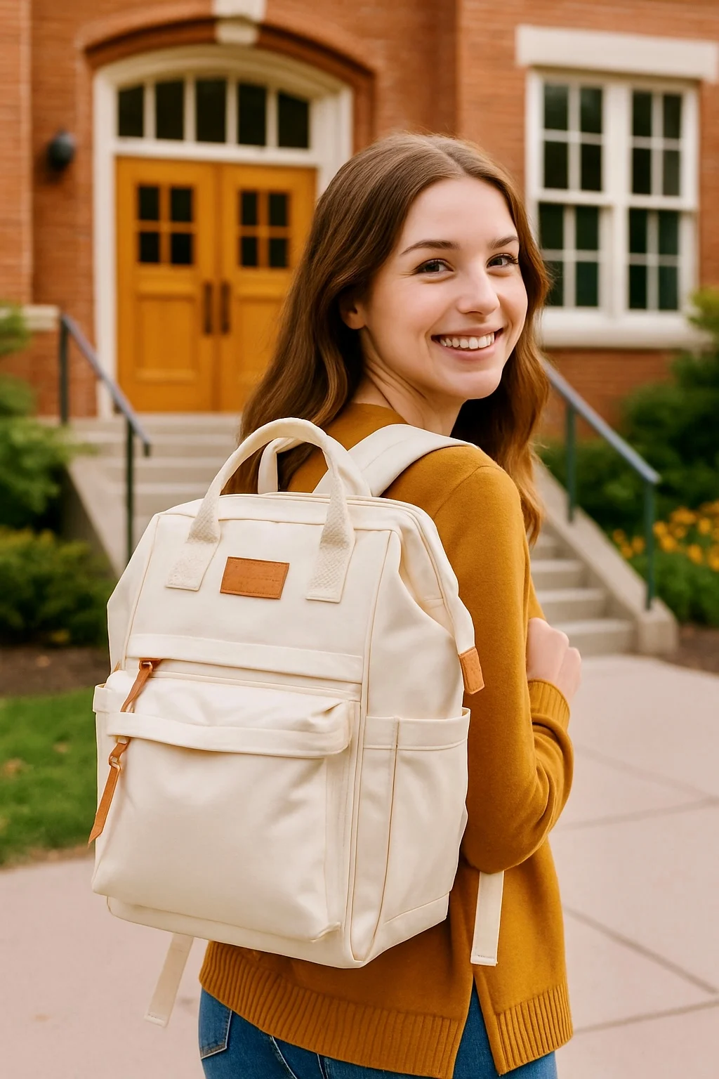 P400- Sac à dos Medium Flora&Co - beige - taille-unique