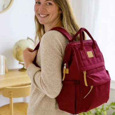 P400- Sac à dos Medium Flora&Co - bordeaux - taille-unique