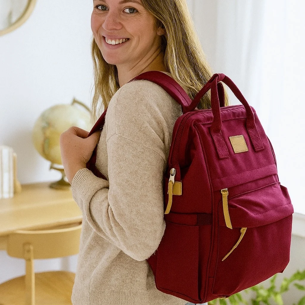 P400- Sac à dos Medium Flora&Co - bordeaux - taille-unique