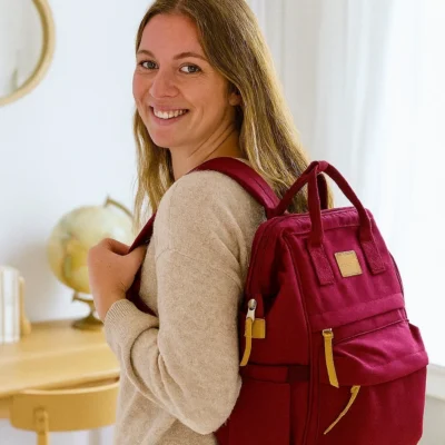 P400- Sac à dos Medium Flora&Co - bordeaux - taille-unique