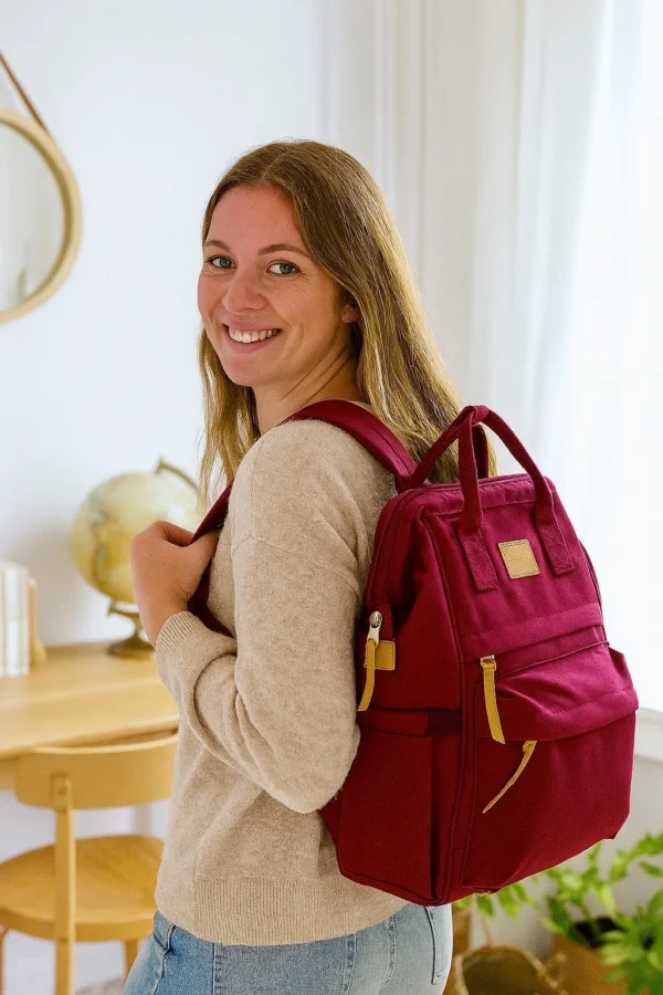 P400- Sac à dos Medium Flora&Co - bordeaux - taille-unique