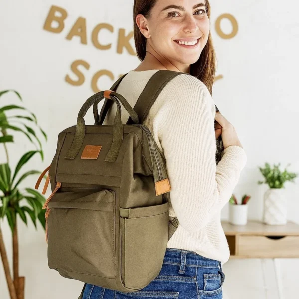 P400- Sac à dos Medium Flora&Co - kaki - taille-unique