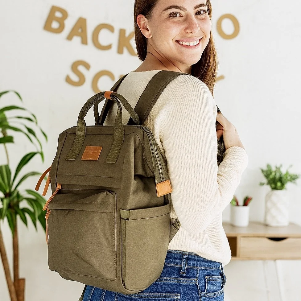 P400- Sac à dos Medium Flora&Co - kaki - taille-unique