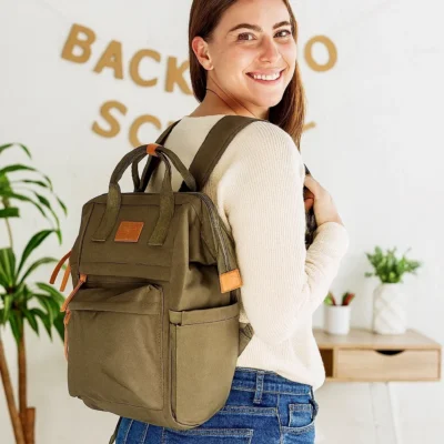 P400- Sac à dos Medium Flora&Co - kaki - taille-unique