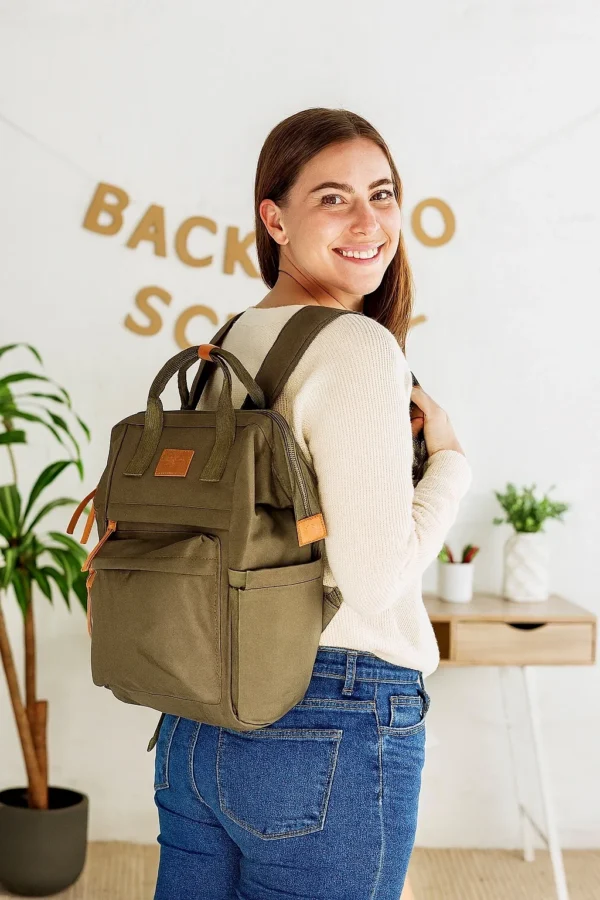 P400- Sac à dos Medium Flora&Co - kaki - taille-unique