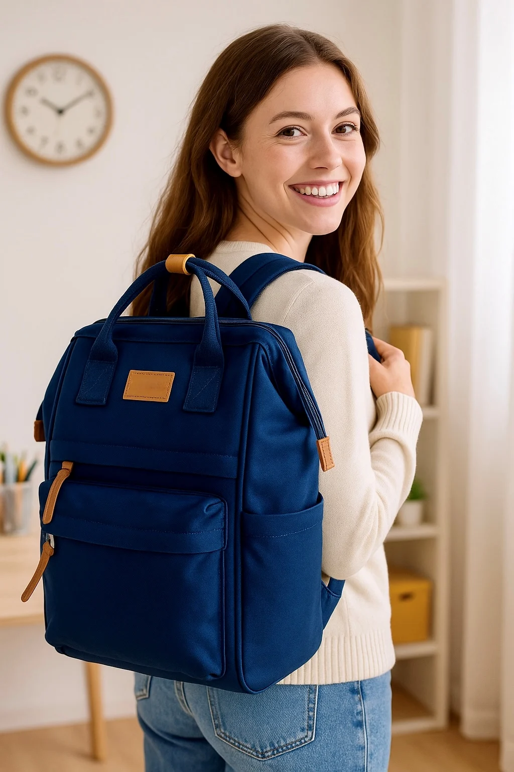 P400- Sac à dos Medium Flora&Co - marine - taille-unique