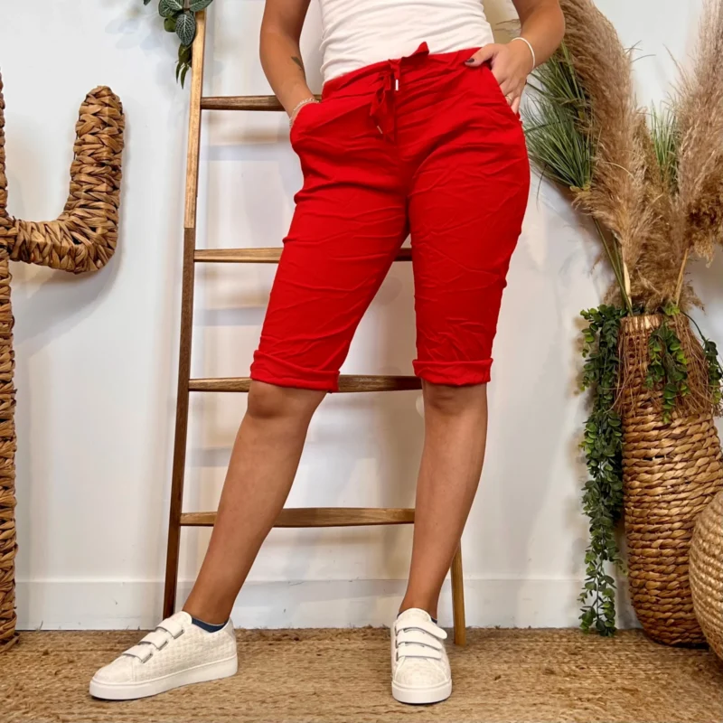 Bermuda Coton Stretch (Tu) - rouge - taille-unique