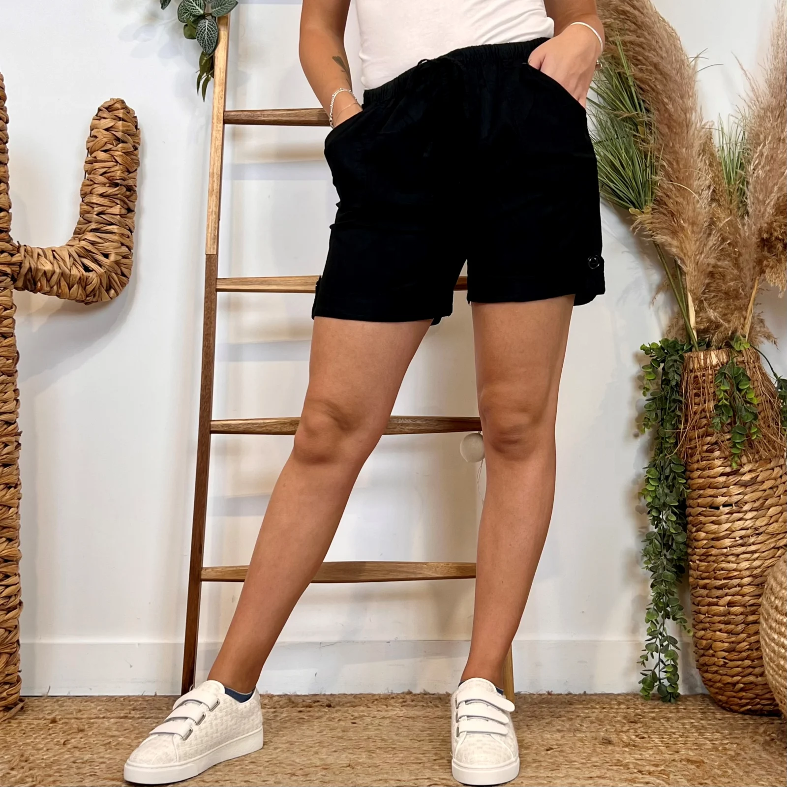 Short en coton - noir - 46