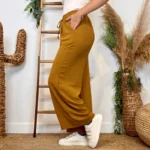 Pantalon large fluide femme crêpé « Tendance » - camel-clair - taille-unique