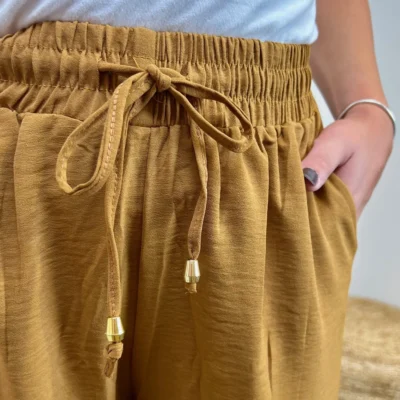 L761- Pantalon fluide (TU) - camel - taille-unique