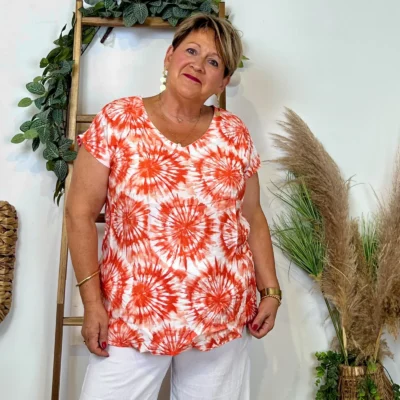 Z751- Top Christy Fleuri (T44-T52) - orange - 52