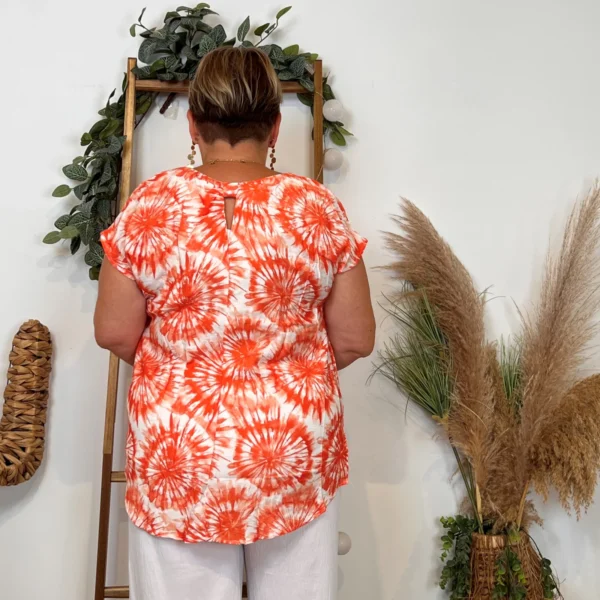 Z751- Top Christy Fleuri (T44-T52) - orange - 52