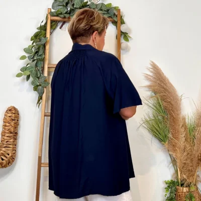 Z289- Chemise manches courtes (Gt) 🇮🇹 - marine - taille-unique-grande-taille