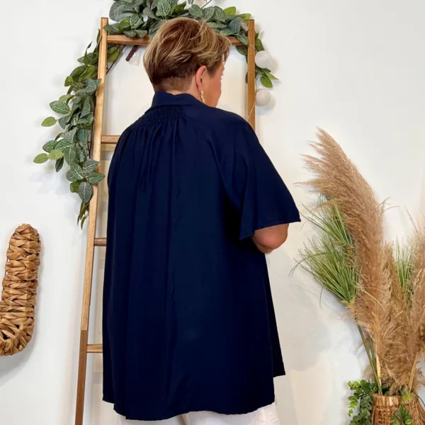 Z289- Chemise manches courtes (Gt) 🇮🇹 - marine - taille-unique-grande-taille