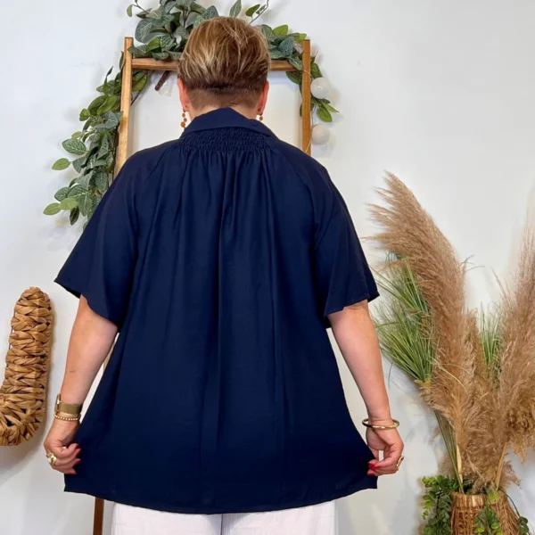 Z289- Chemise manches courtes (Gt) 🇮🇹 - marine - taille-unique-grande-taille
