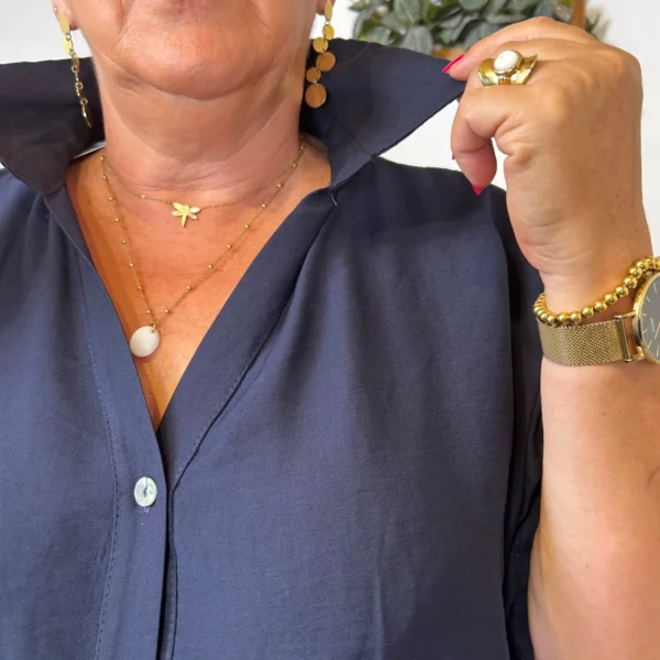 Z289- Chemise manches courtes (Gt) 🇮🇹 - marine - taille-unique-grande-taille