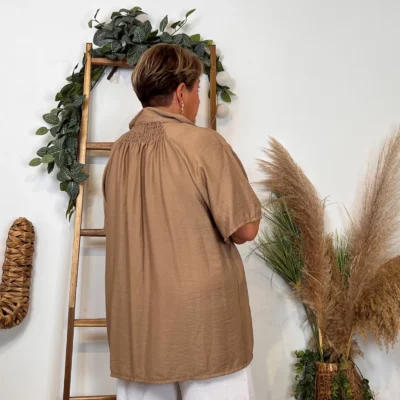 Z289- Chemise manches courtes (Gt) 🇮🇹 - taupe - taille-unique-grande-taille