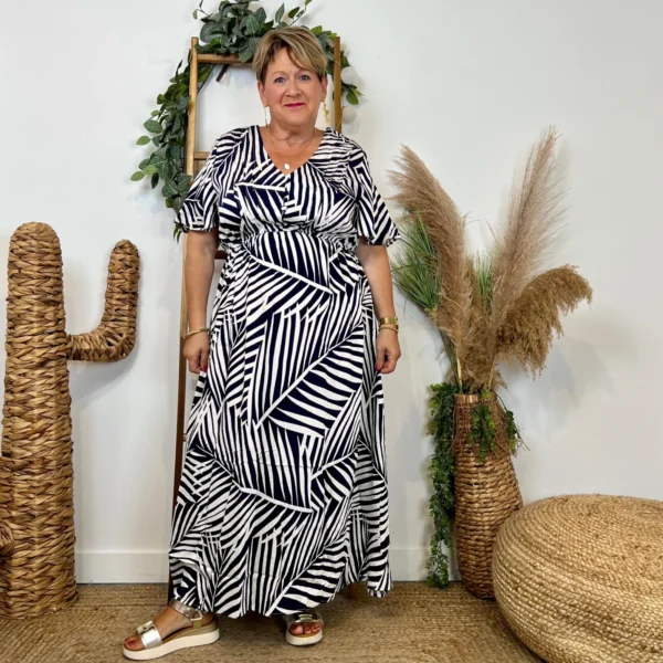 Z165-Robe longue Christy (T44-T52) - marine - 52