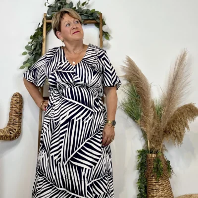 Z165-Robe longue Christy (T44-T52) - marine - 52