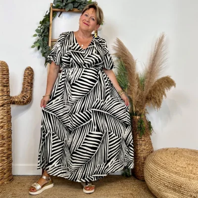 Z165-Robe longue Christy (T44-T52) - noir - 52