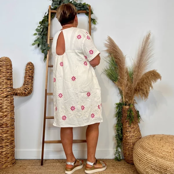 K142 - Robe-Short Imprimée (T40-T48) - ecru - 48