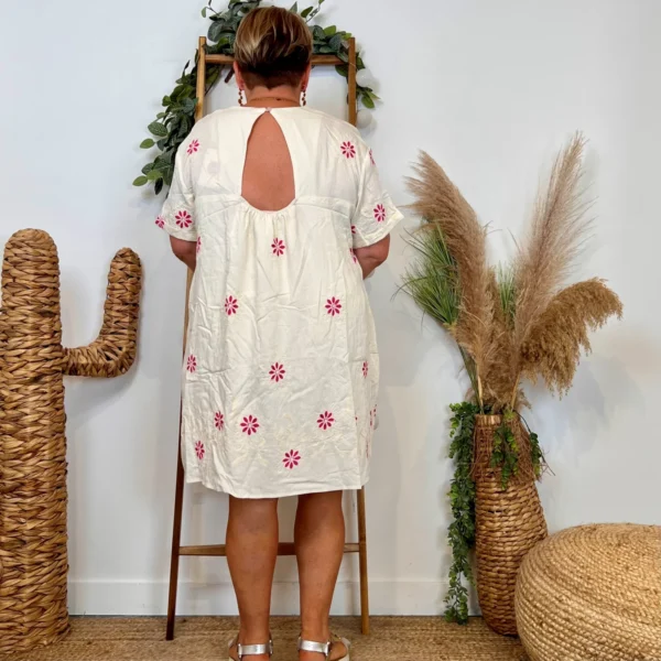 K142 - Robe-Short Imprimée (T40-T48) - ecru - 48