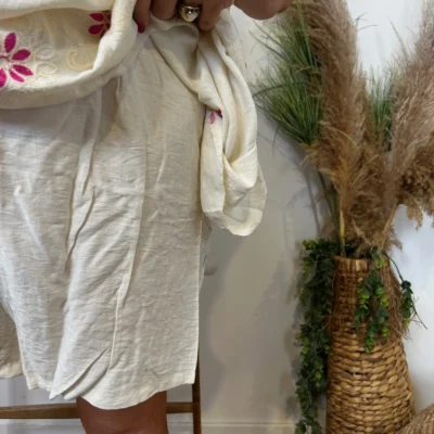 K142 - Robe-Short Imprimée (T40-T48) - ecru - 48