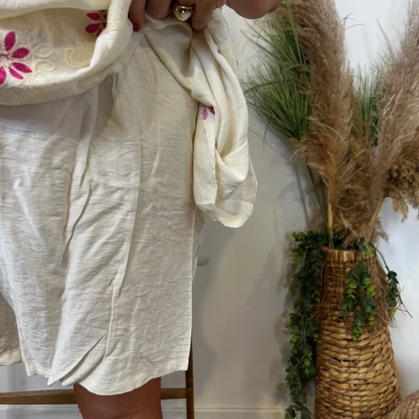 K142 - Robe-Short Imprimée (T40-T48) - ecru - 48