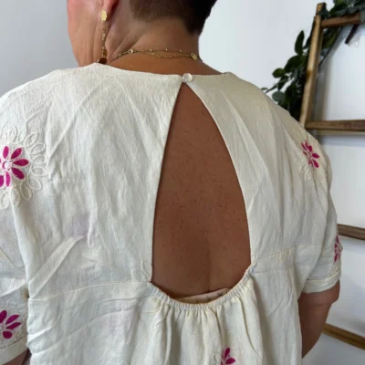 K142 - Robe-Short Imprimée (T40-T48) - ecru - 48