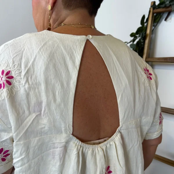 K142 - Robe-Short Imprimée (T40-T48) - ecru - 48