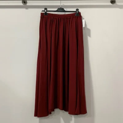 Z978- Jupe Fluide élastiquée 🇮🇹 - bordeaux - taille-unique-grande-taille