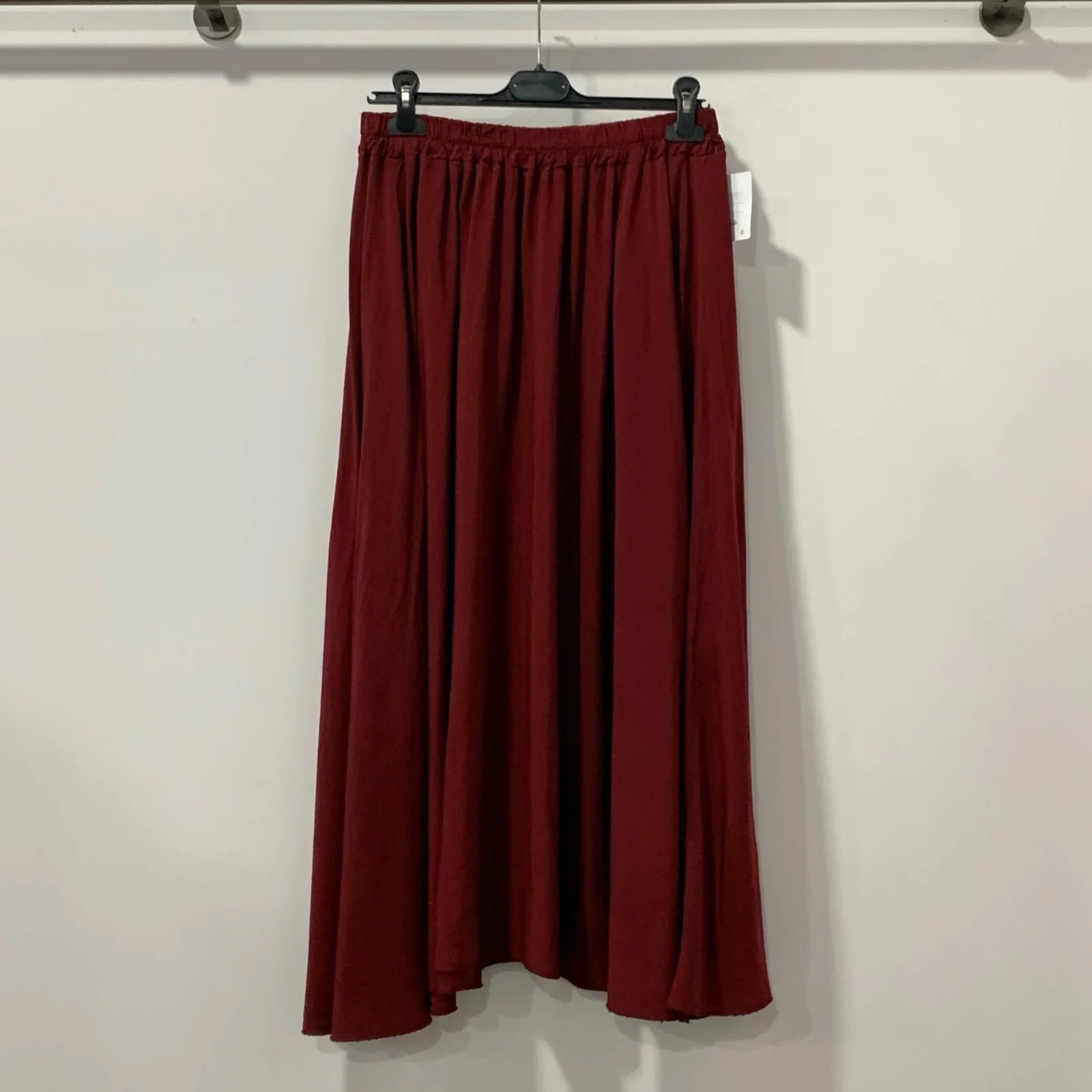 Z978- Jupe Fluide élastiquée 🇮🇹 - bordeaux - taille-unique-grande-taille