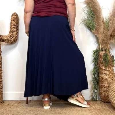 Z978- Jupe Fluide élastiquée 🇮🇹 - marine - taille-unique-grande-taille