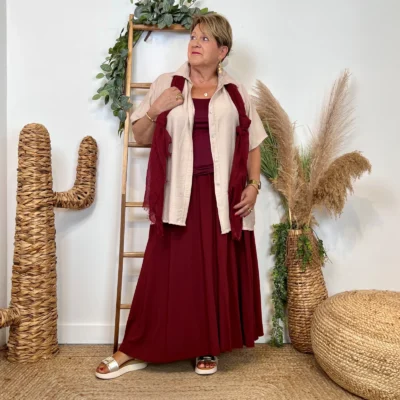 Z978- Jupe Fluide élastiquée 🇮🇹 - kaki - taille-unique-grande-taille