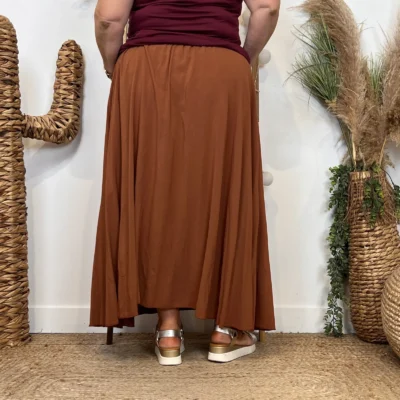 Z978- Jupe Fluide élastiquée 🇮🇹 - rouille - taille-unique-grande-taille