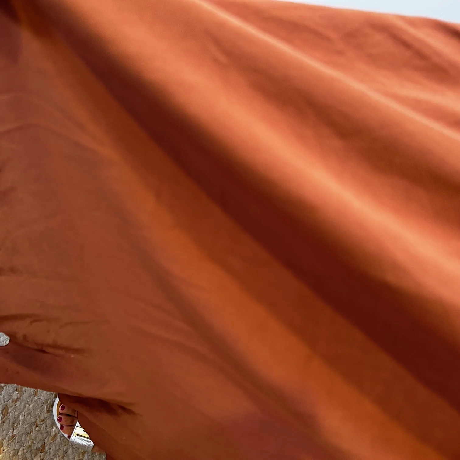 Z978- Jupe Fluide élastiquée 🇮🇹 - rouille - taille-unique-grande-taille