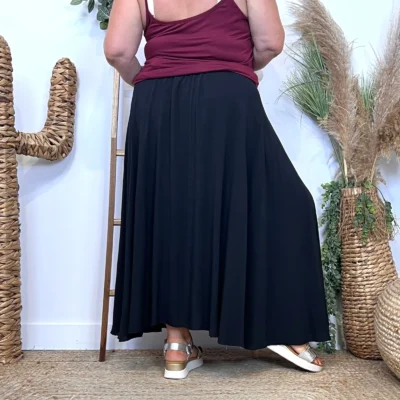 Z978- Jupe Fluide élastiquée 🇮🇹 - kaki - taille-unique-grande-taille