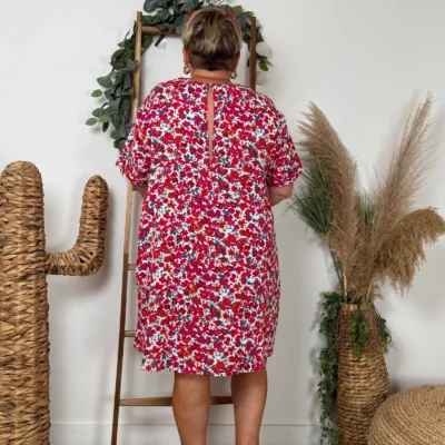 K132 - Robe-short Maelle Liberty - rouge - 48